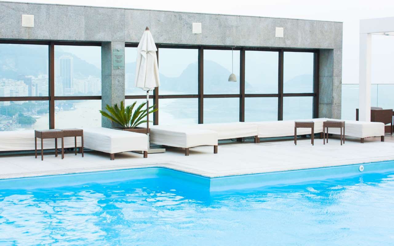 Luxury spa pool on a sunny day