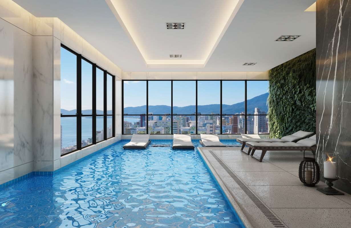 Luxury swimming pool at a hotel or apartment complex