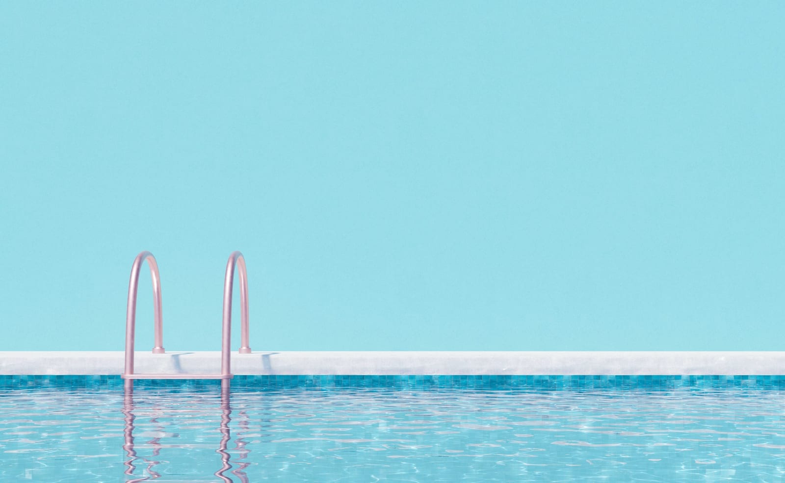 Clean pool water with a ladder alongside the edge