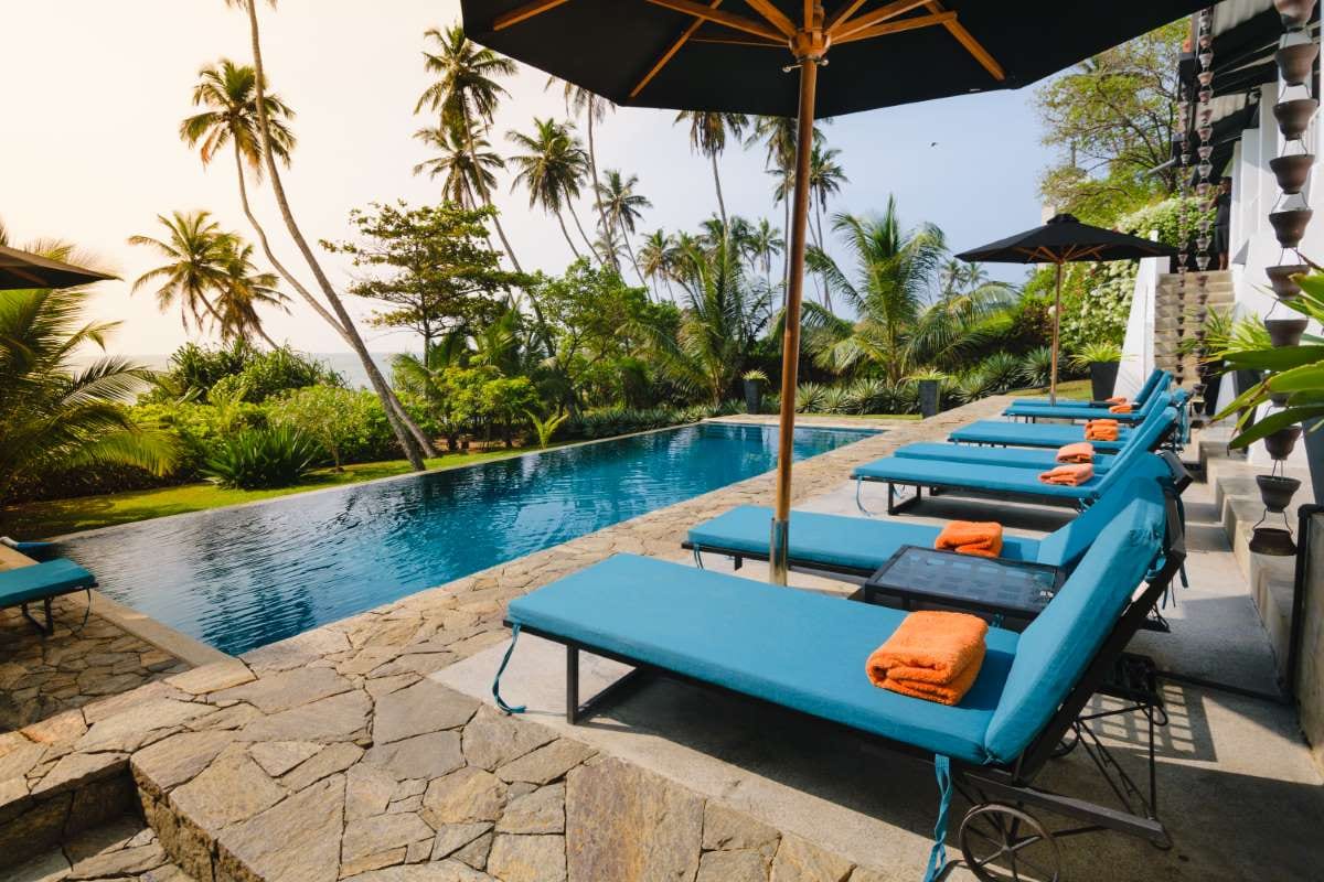 Swimming pool and beach view for a pool billing content marketing article